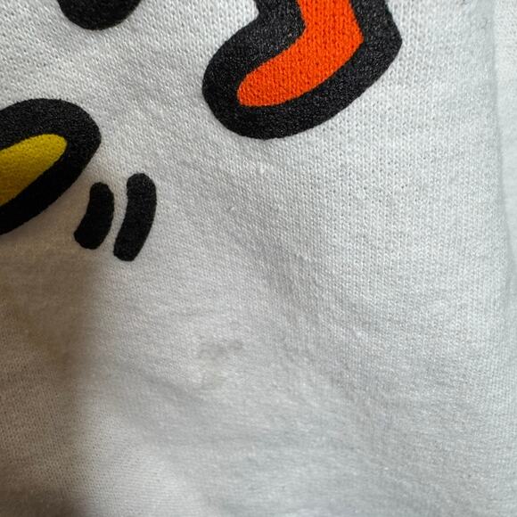 Keith Haring White Hoodie Dancing Figures Graphic Pullover Art Sweatshirt Large - Picture 8 of 10